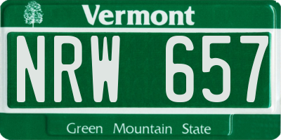 VT license plate NRW657