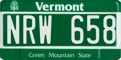 VT license plate NRW658