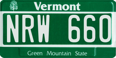 VT license plate NRW660