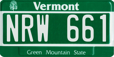 VT license plate NRW661