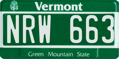 VT license plate NRW663