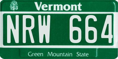 VT license plate NRW664