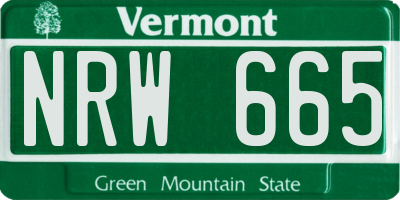 VT license plate NRW665