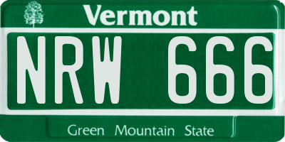 VT license plate NRW666