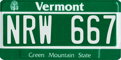 VT license plate NRW667