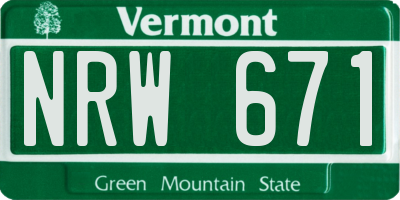 VT license plate NRW671