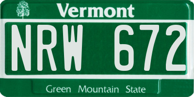 VT license plate NRW672