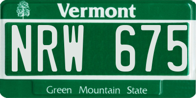 VT license plate NRW675