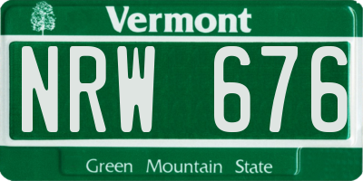 VT license plate NRW676
