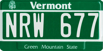 VT license plate NRW677