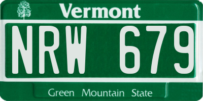 VT license plate NRW679