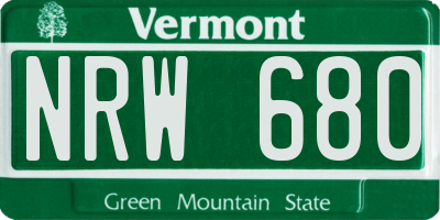 VT license plate NRW680