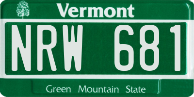 VT license plate NRW681