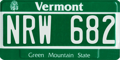 VT license plate NRW682