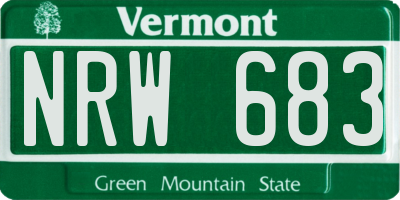 VT license plate NRW683