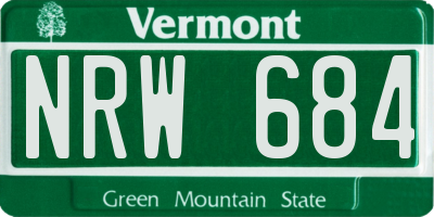 VT license plate NRW684