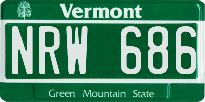 VT license plate NRW686