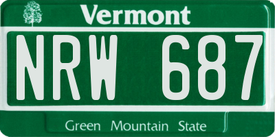 VT license plate NRW687
