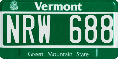 VT license plate NRW688