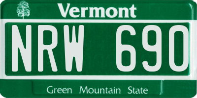 VT license plate NRW690