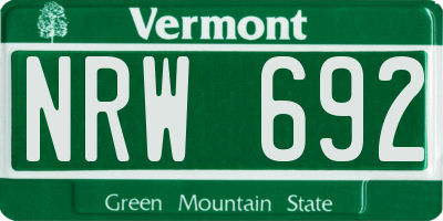 VT license plate NRW692