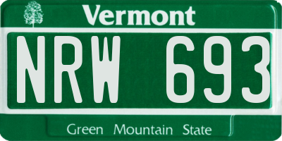 VT license plate NRW693