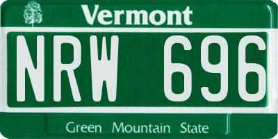 VT license plate NRW696