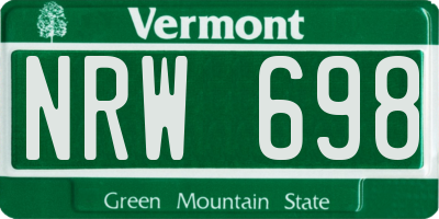 VT license plate NRW698