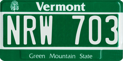 VT license plate NRW703