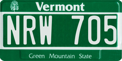 VT license plate NRW705