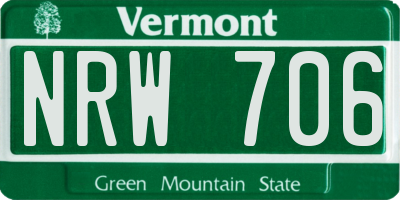 VT license plate NRW706