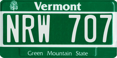 VT license plate NRW707