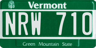 VT license plate NRW710