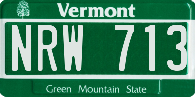 VT license plate NRW713
