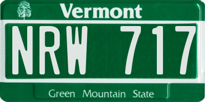 VT license plate NRW717