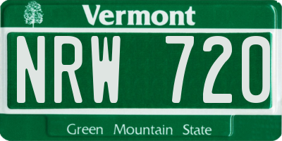 VT license plate NRW720
