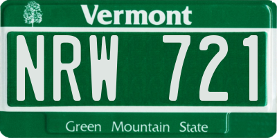 VT license plate NRW721