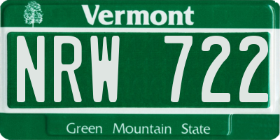 VT license plate NRW722