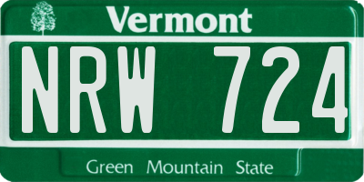 VT license plate NRW724