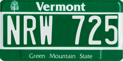 VT license plate NRW725