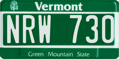 VT license plate NRW730