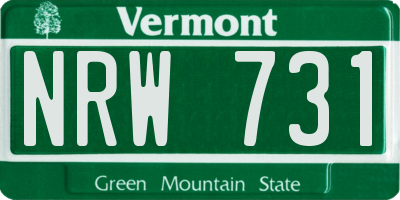 VT license plate NRW731