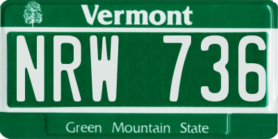 VT license plate NRW736