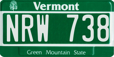 VT license plate NRW738