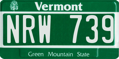 VT license plate NRW739