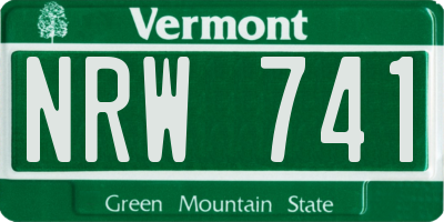 VT license plate NRW741