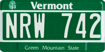 VT license plate NRW742
