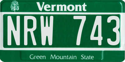 VT license plate NRW743