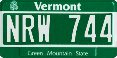 VT license plate NRW744