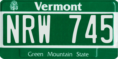 VT license plate NRW745